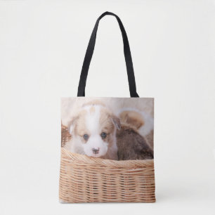 Cutest Baby Animals   Corgi Tiny Puppy Tote Bag