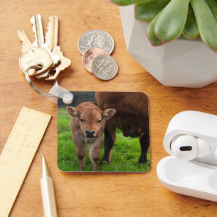 Cutest Baby Animals   Cow & Calf Key Ring