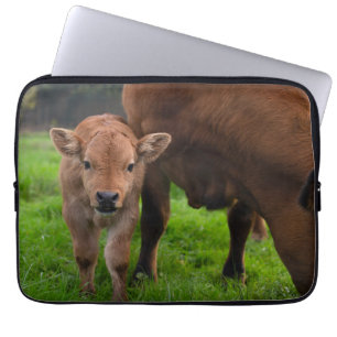 Cutest Baby Animals   Cow & Calf Laptop Sleeve