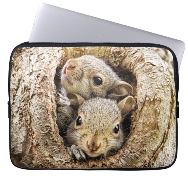 Cutest Baby Animals | Curious Baby Squirrels Laptop Sleeve (Front)