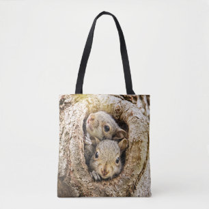 Cutest Baby Animals   Curious Baby Squirrels Tote Bag