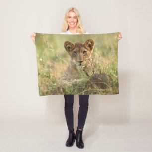 Cutest Baby Animals   Cute Baby Lion Cub Fleece Blanket