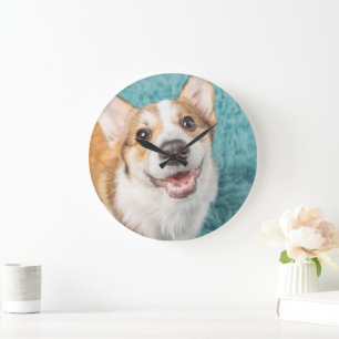Cutest Baby Animals   Cute Corgi Puppy Smile Large Clock