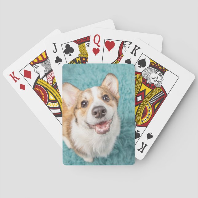 Cutest Baby Animals | Cute Corgi Puppy Smile Playing Cards (Back)