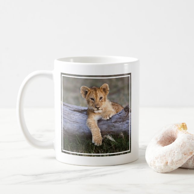 Cutest Baby Animals | Cute Lion Cub Coffee Mug (With Donut)