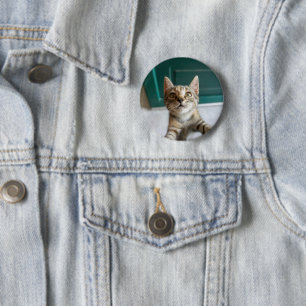 Cutest Baby Animals Cute Tabby Kitten 6 Cm Round Badge