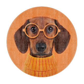 Cutest Baby Animals | Dachshund Orange Sweater Cutting Board