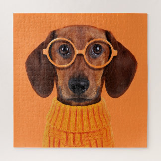 Cutest Baby Animals | Dachshund Orange Sweater Jigsaw Puzzle