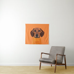 Cutest Baby Animals   Dachshund Orange Sweater Tapestry