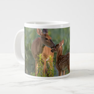 Cutest Baby Animals Deer and Baby Large Coffee Mug