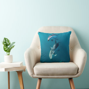 Cutest Baby Animals   Dolphin Family Cushion