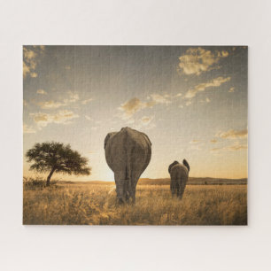 Cutest Baby Animals   Elephant Calf & Mother Jigsaw Puzzle