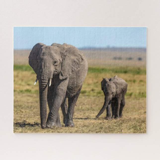 Cutest Baby Animals | Elephant Mother & Baby Jigsaw Puzzle (Horizontal)