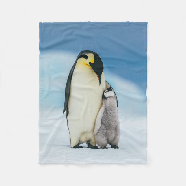 Cutest Baby Animals | Emperor Penguin Chick Fleece Blanket (Front)