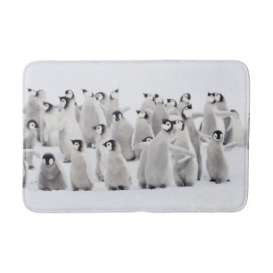 Cutest Baby Animals Emperor Penguin Chicks Bath Mat