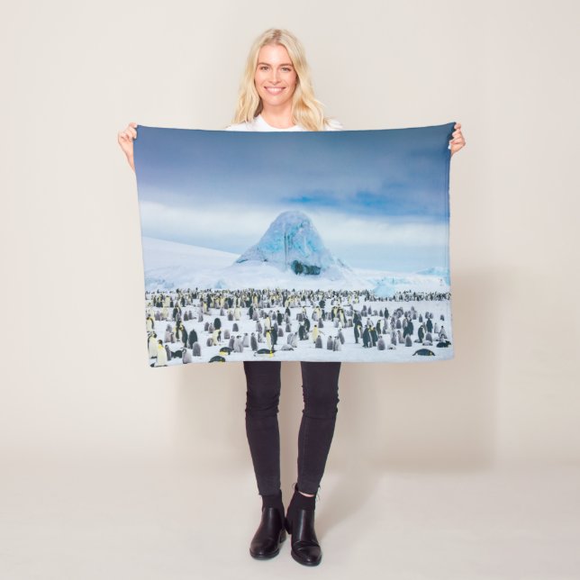 Cutest Baby Animals | Emperor Penguin Colony Fleece Blanket (In Situ)