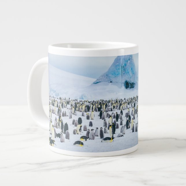 Cutest Baby Animals | Emperor Penguin Colony Large Coffee Mug (Front Left)