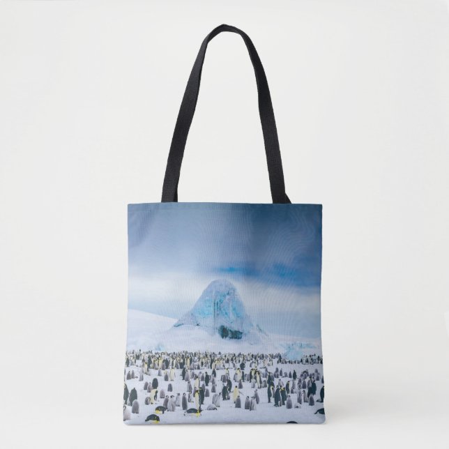 Cutest Baby Animals | Emperor Penguin Colony Tote Bag (Front)