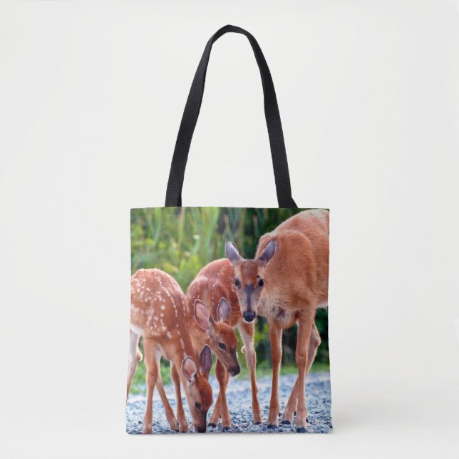 Cutest Baby Animals | Fawn with Babies Tote Bag (Front)