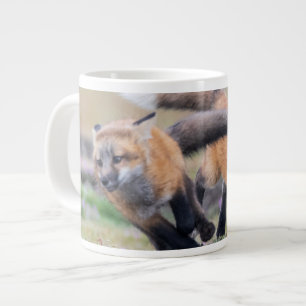 Cutest Baby Animals   Fox Pups at Play Large Coffee Mug