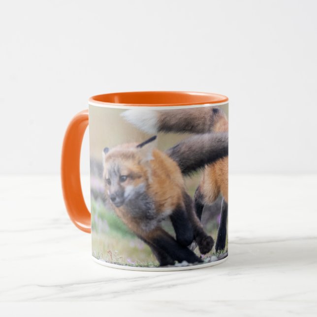 Cutest Baby Animals | Fox Pups at Play Mug (Front Left)