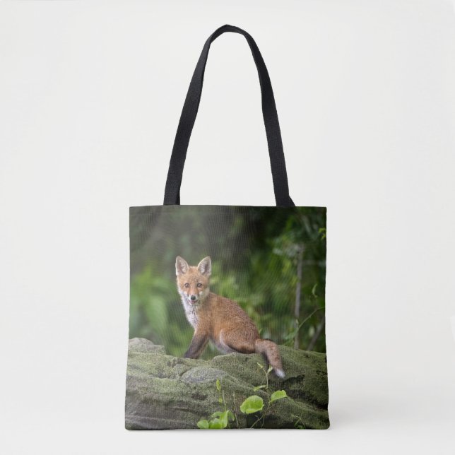 Cutest Baby Animals | Foxy Smile Tote Bag (Front)