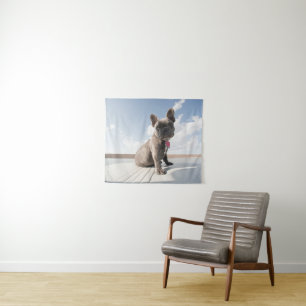 Cutest Baby Animals French Bulldog Boating Tapestry