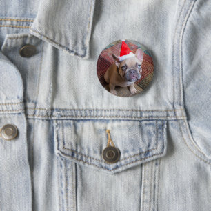 Cutest Baby Animals French Bulldog Christmas 6 Cm Round Badge