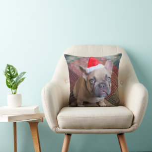 Cutest Baby Animals   French Bulldog Christmas Cushion