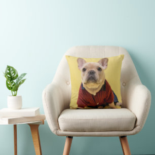 Cutest Baby Animals French Bulldog Dressed Cushion