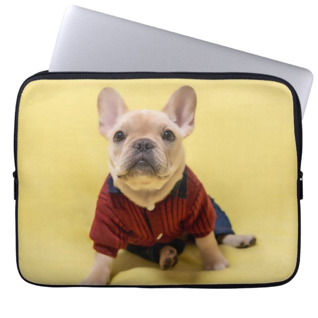 Cutest Baby Animals | French Bulldog Dressed Laptop Sleeve (Front)