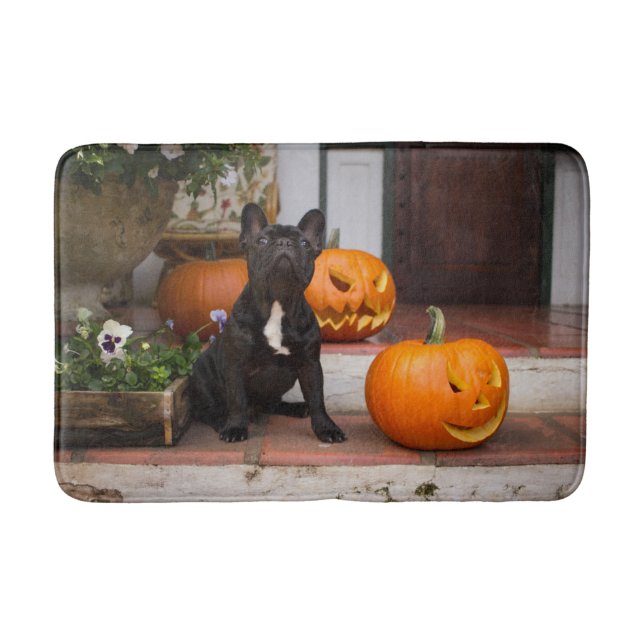 Cutest Baby Animals | French Bulldog Halloween Bath Mat (Front)