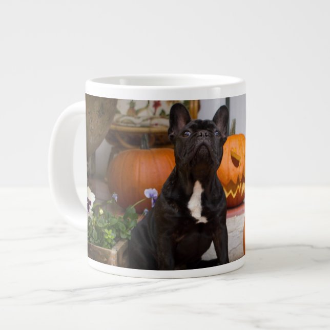 Cutest Baby Animals | French Bulldog Halloween Large Coffee Mug (Front Left)