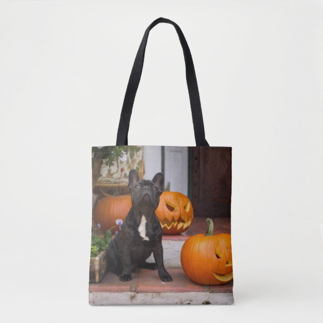 Cutest Baby Animals | French Bulldog Halloween Tote Bag (Front)