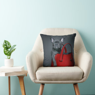 Cutest Baby Animals French Bulldog in Handbag Cushion