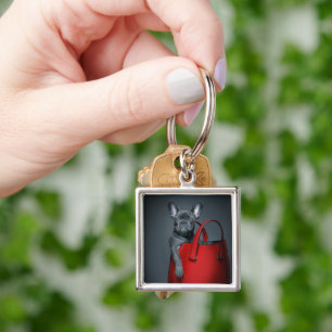 Cutest Baby Animals French Bulldog in Handbag Key Ring