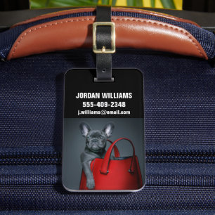 Cutest Baby Animals   French Bulldog in Handbag Luggage Tag