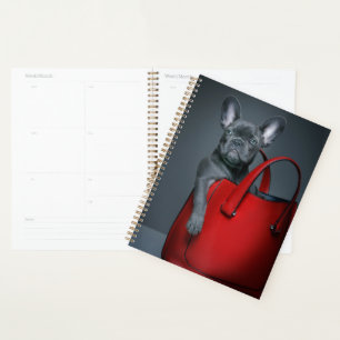 Cutest Baby Animals French Bulldog in Handbag Planner