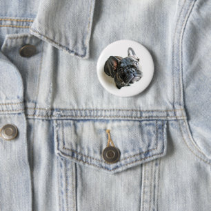 Cutest Baby Animals French Bulldog Look Up 6 Cm Round Badge