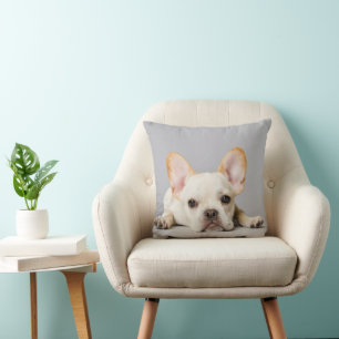 Cutest Baby Animals French Bulldog Lying Down Cushion