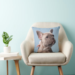 Cutest Baby Animals   French Bulldog Pink Bow Cushion