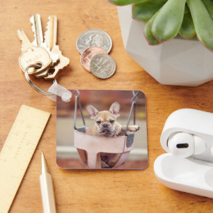 Cutest Baby Animals French Bulldog Playground Key Ring