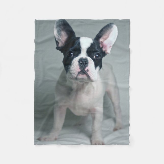 Cutest Baby Animals | French Bulldog Puppy Fleece Blanket (Front)