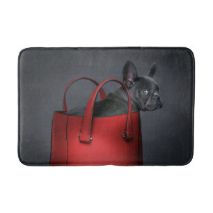 Cutest Baby Animals French Bulldog Red Hand Bag Bath Mat