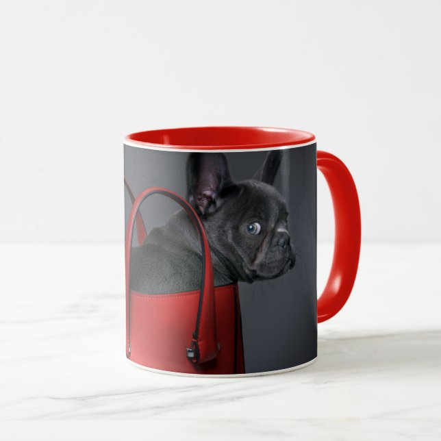 Cutest Baby Animals | French Bulldog Red Hand Bag Mug (Front Right)