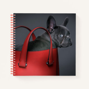Cutest Baby Animals French Bulldog Red Hand Bag Notebook