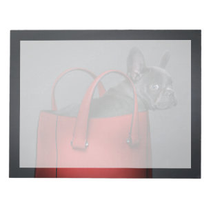 Cutest Baby Animals French Bulldog Red Hand Bag Notepad
