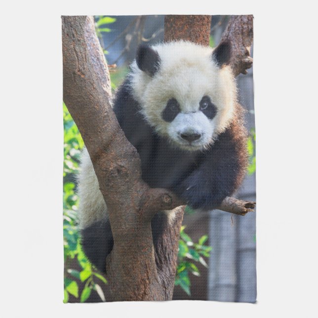 Cutest Baby Animals | Giant Panda Cub Tea Towel (Vertical)