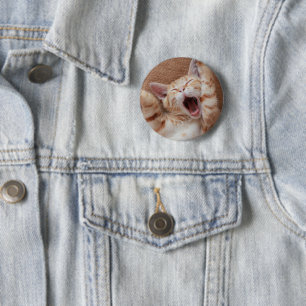 Cutest Baby Animals Ginger Kitten Yawning 6 Cm Round Badge