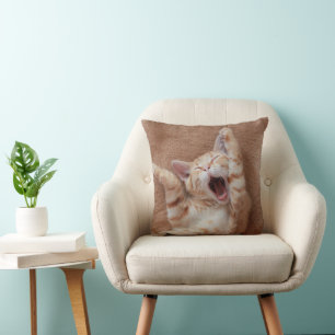 Cutest Baby Animals   Ginger Kitten Yawning Cushion